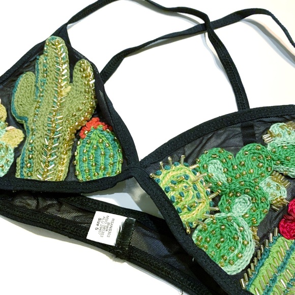 Birds & Beestings Cactus Embroidered Bralette - Picture 9 of 10